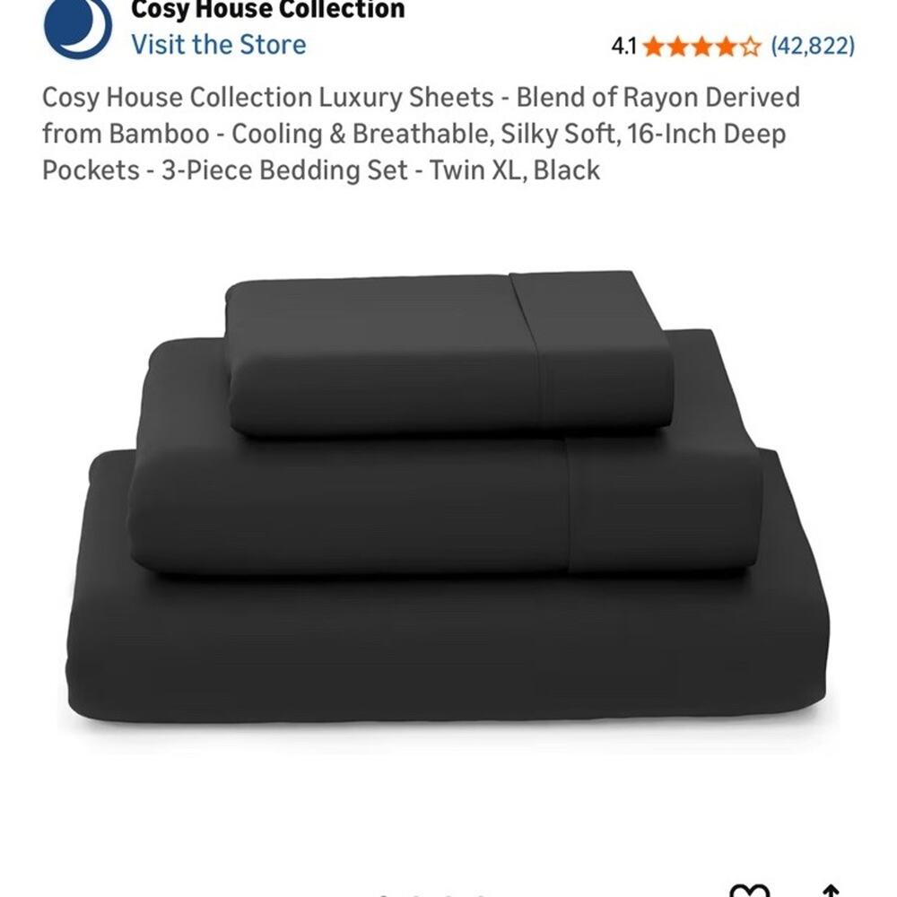 Cosy House Collection Everyday 1500 Series Bed Sheet Set - Black Size Full